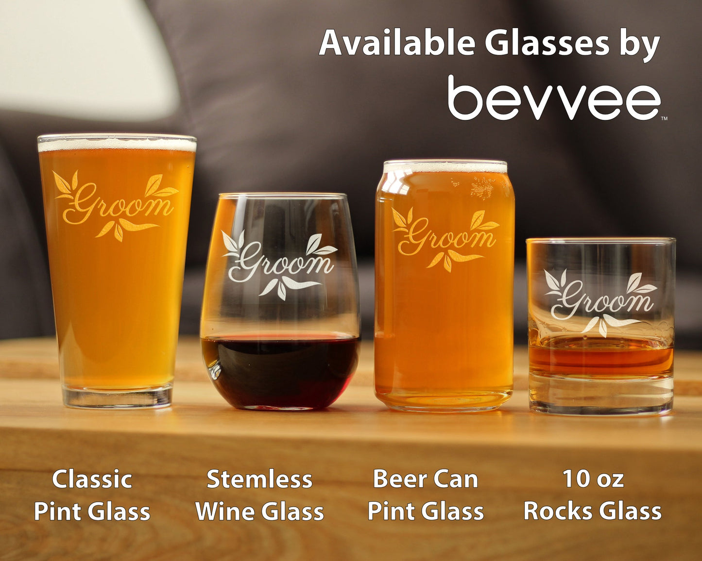 Groom Stemless Wine Glass - Unique Wedding Gift for Groom - Engraved Wedding Cup Gift
