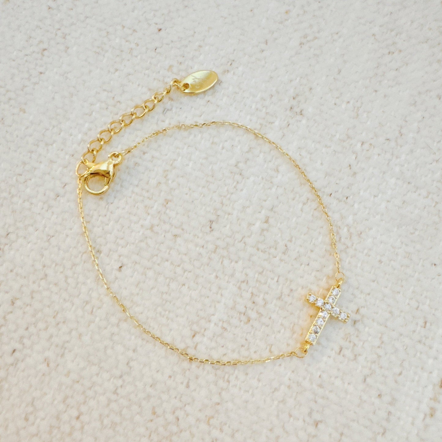 Shiny Side Hanging Cross Bracelet