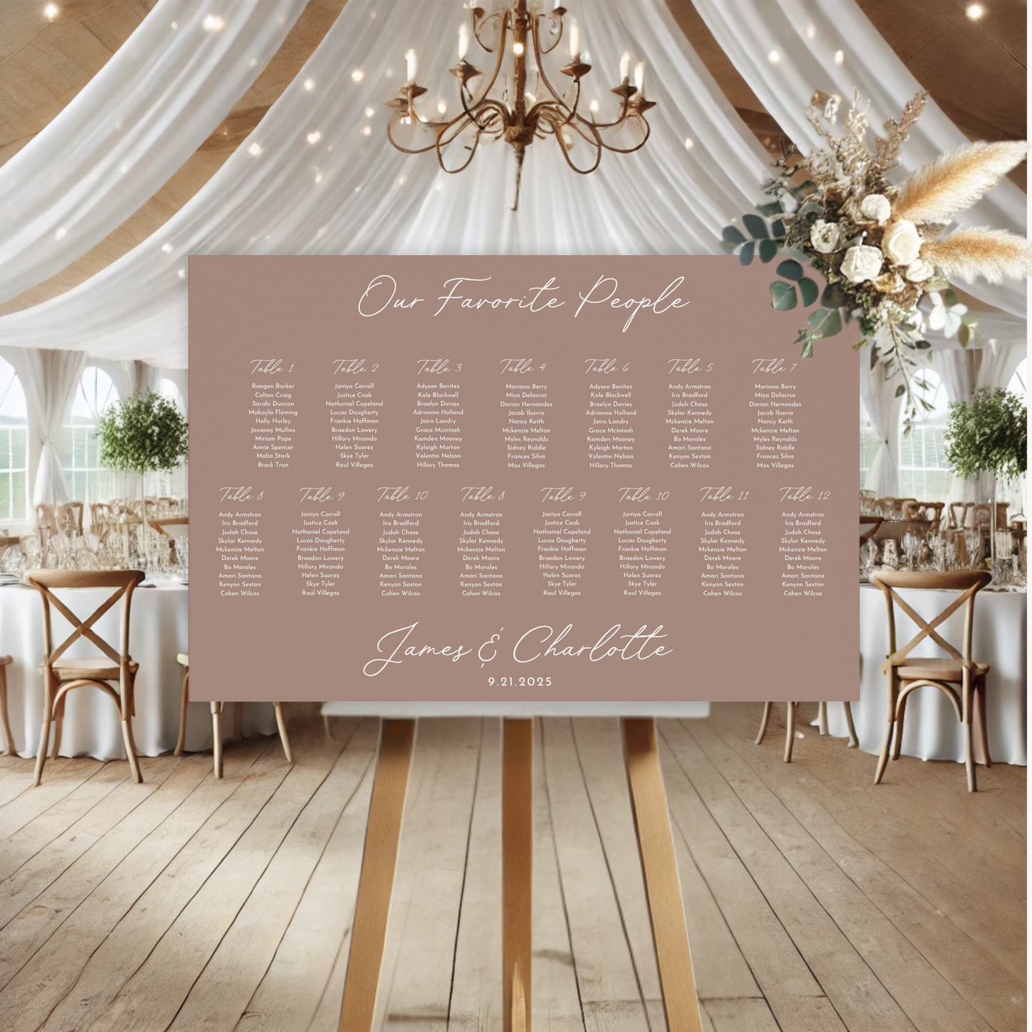 Minimal Modern Wedding Seating Chart Sign