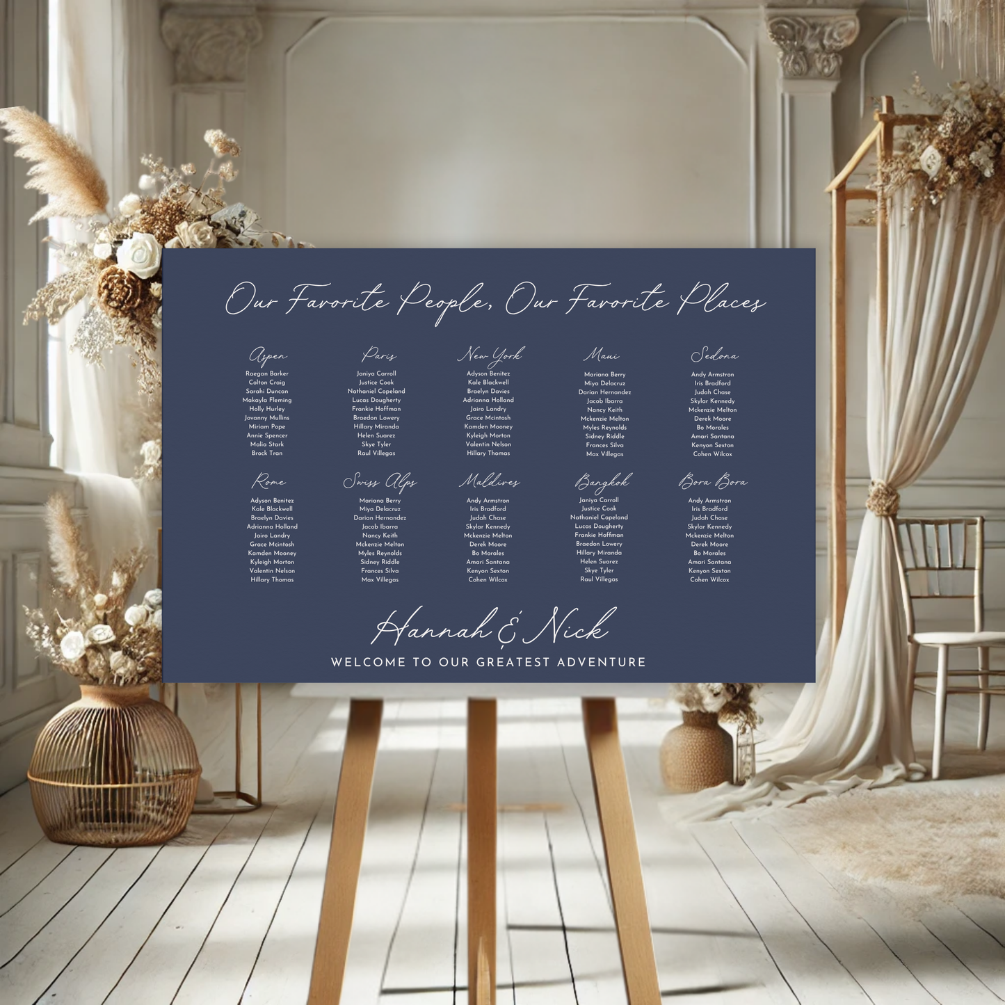 Minimal Modern Wedding Seating Chart Sign