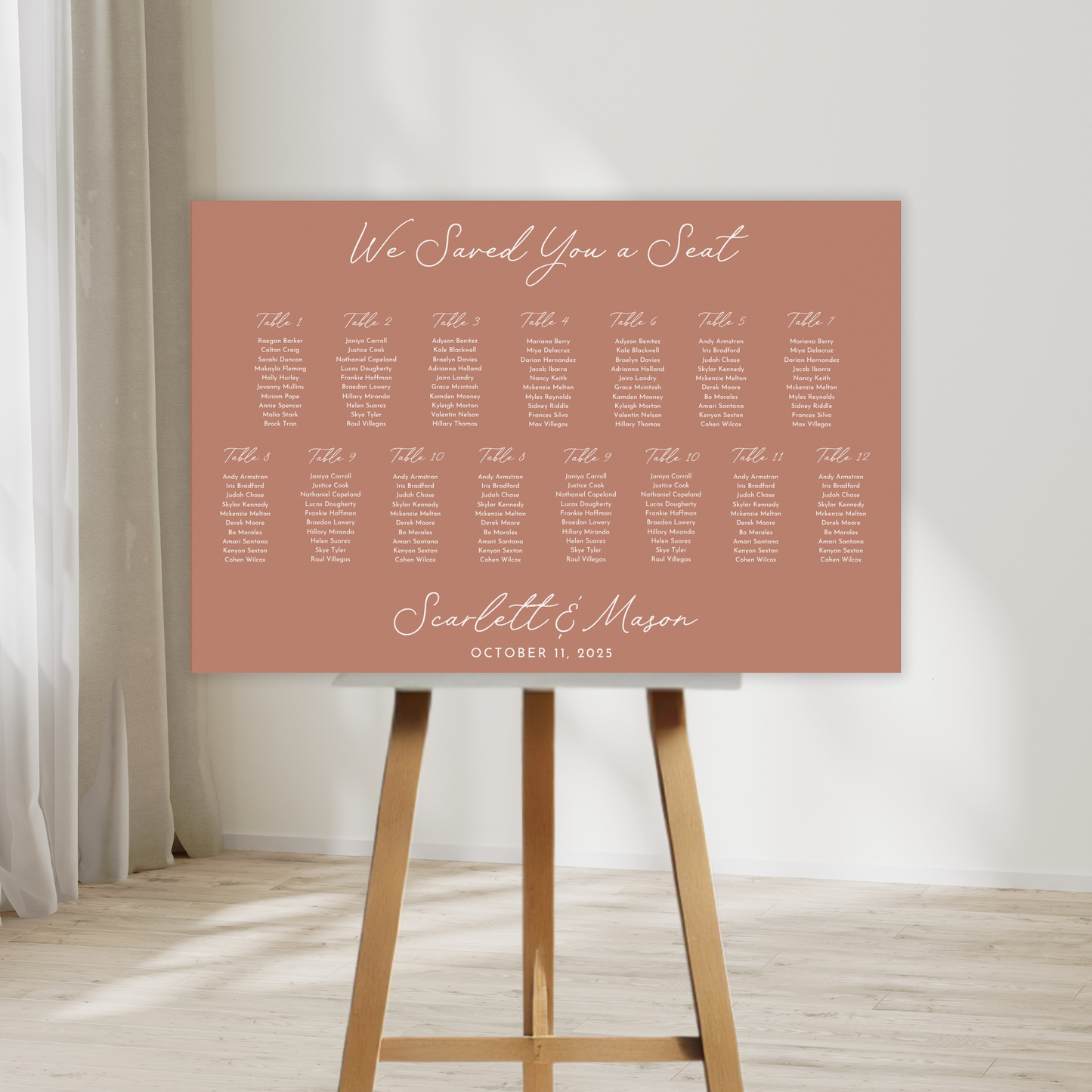 Minimal Modern Wedding Seating Chart Sign