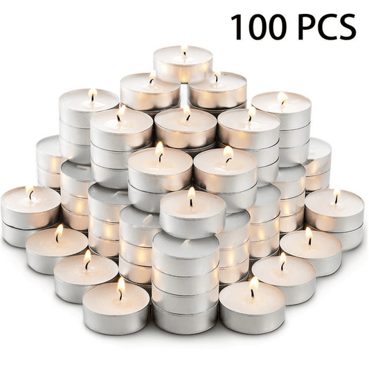 Votive Unscented Tea Lights Candles 100 Pack Bulk Tea Candles Small Votive Mini White Tealight Candles for Home Centerpieces Shabbat Weddings Emergencies