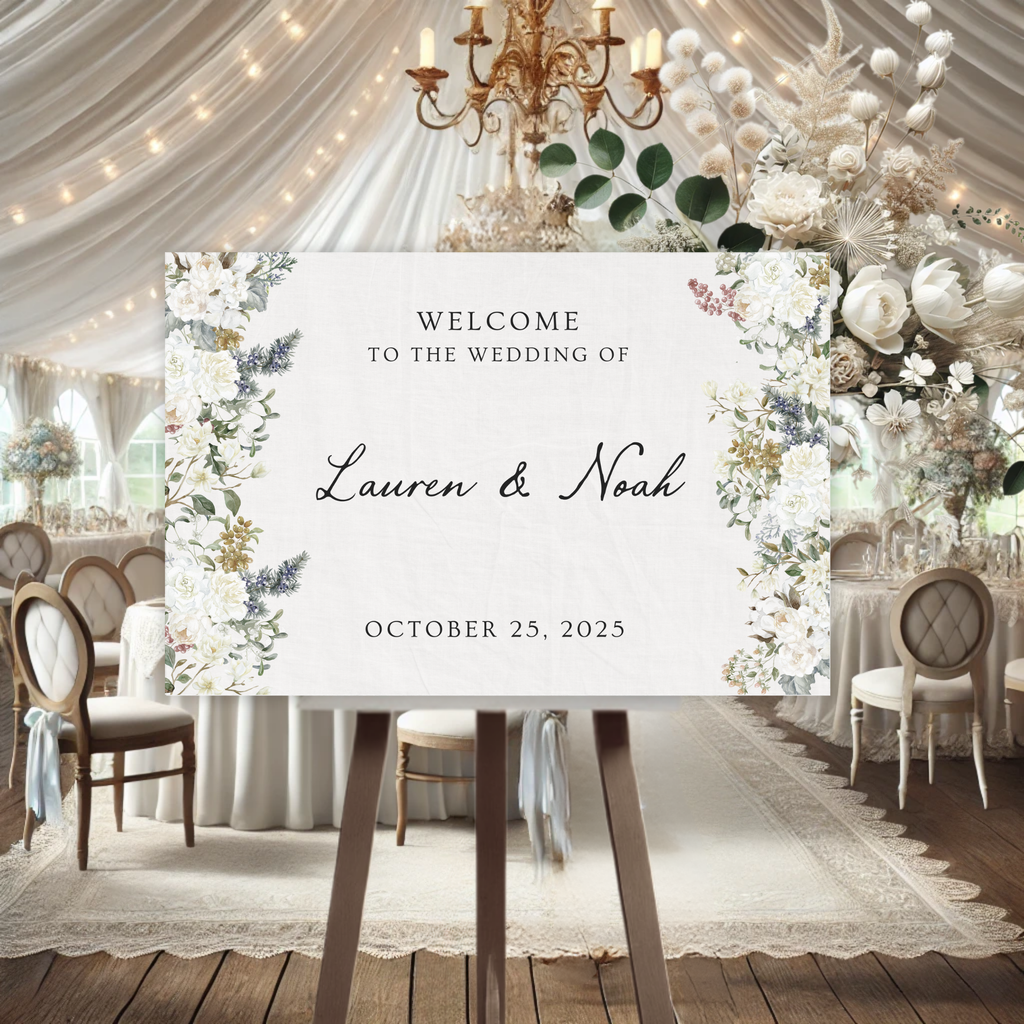 Vintage Romance Wedding Welcome Sign