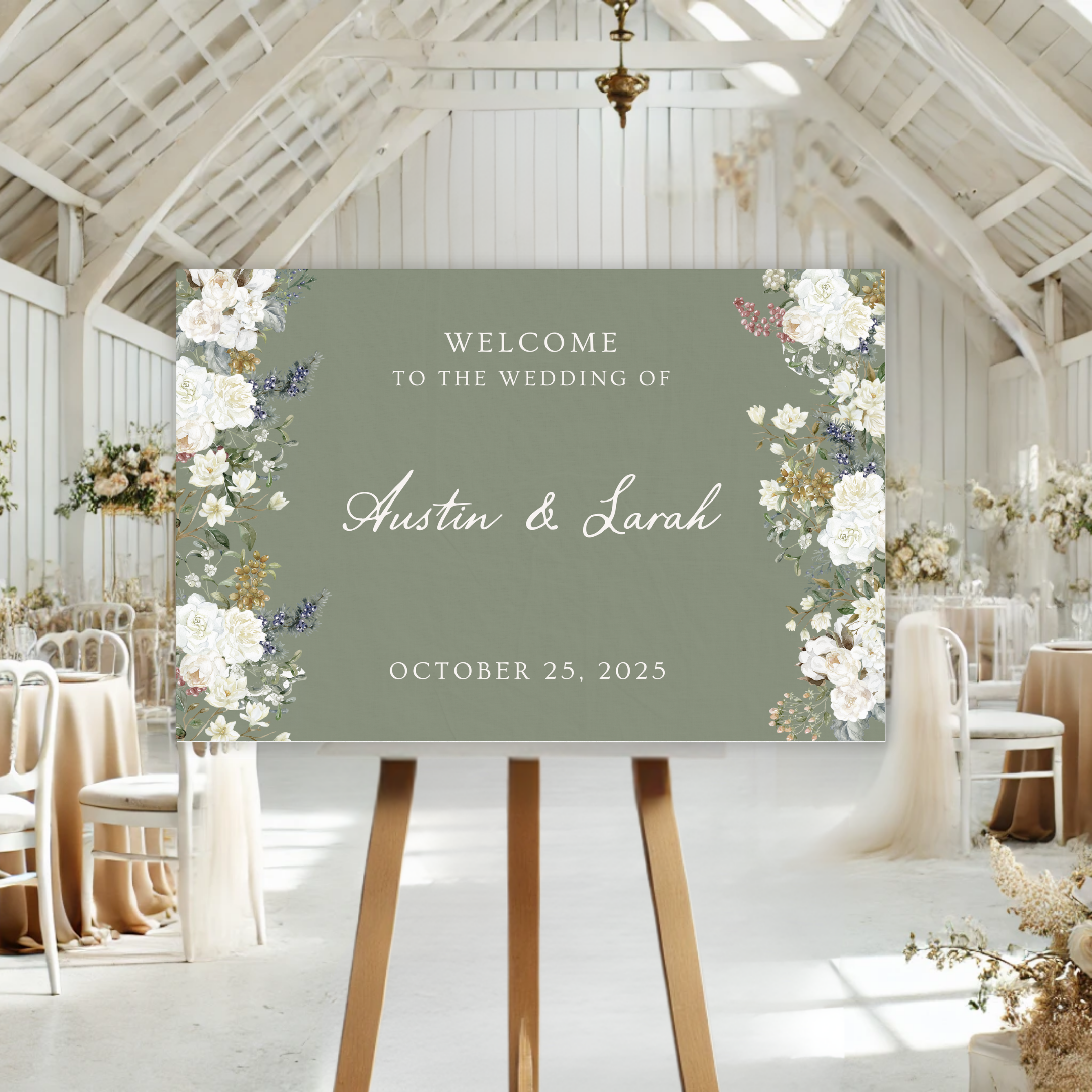 Vintage Romance Wedding Welcome Sign