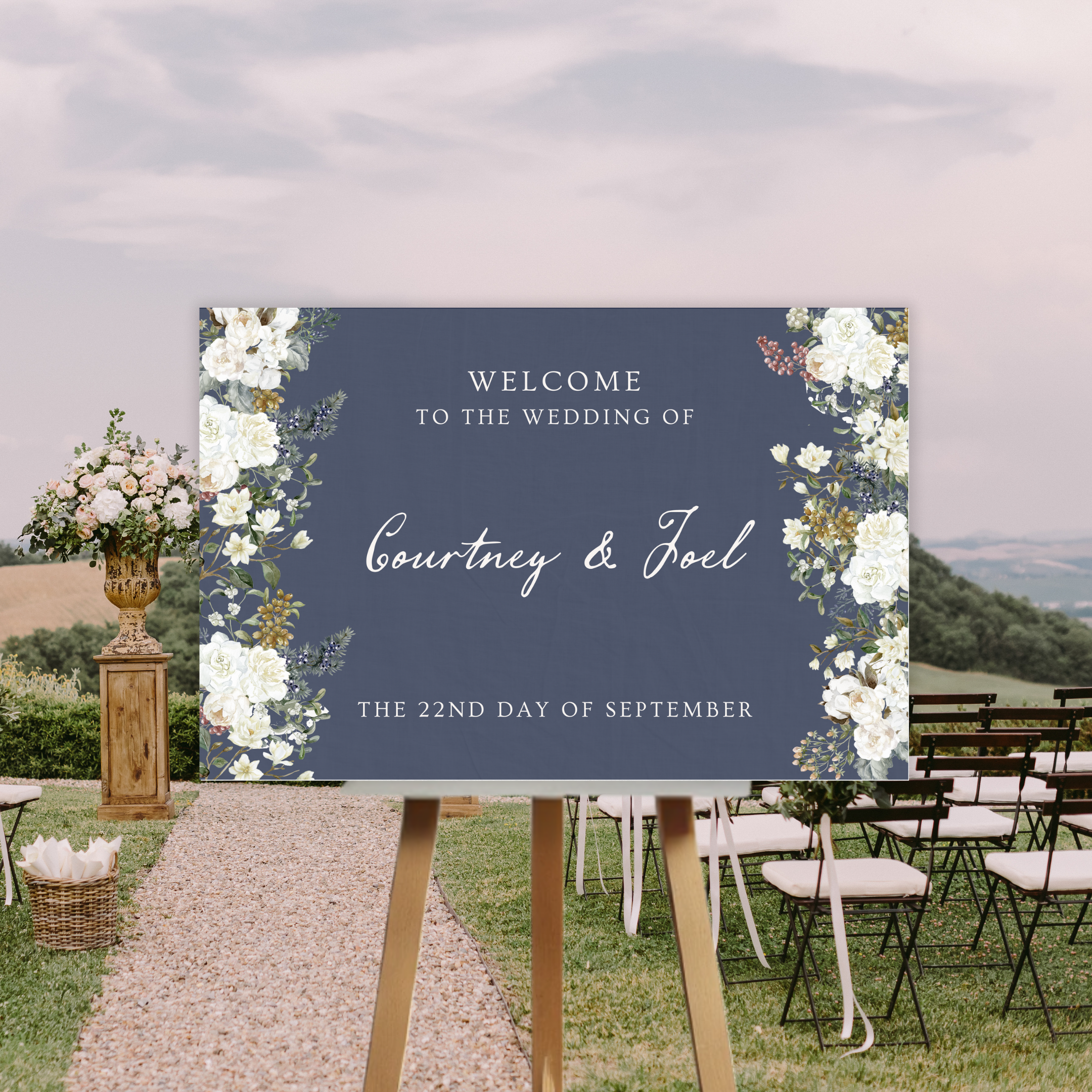 Vintage Romance Wedding Welcome Sign