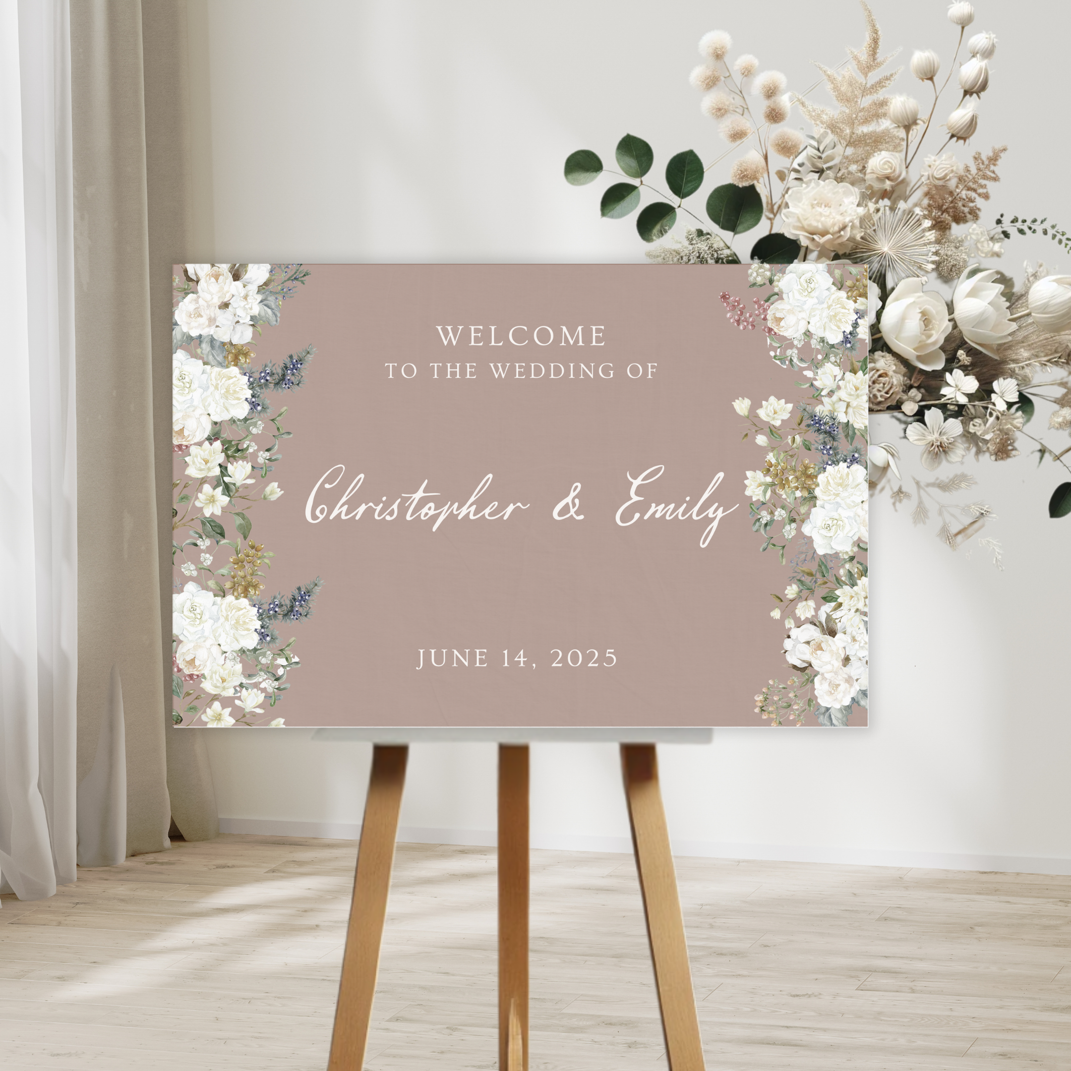 Vintage Romance Wedding Welcome Sign