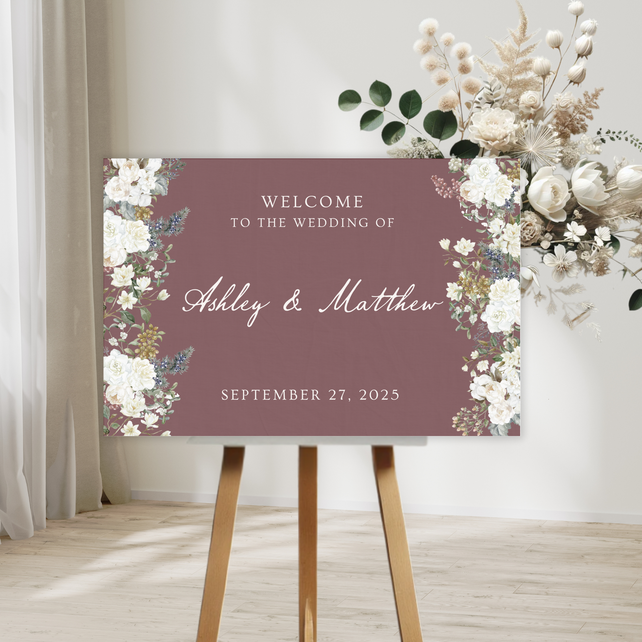 Vintage Romance Wedding Welcome Sign