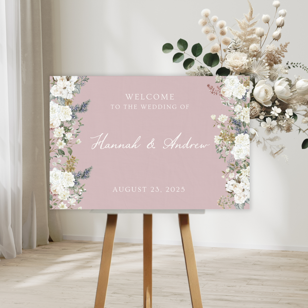 Vintage Romance Wedding Welcome Sign