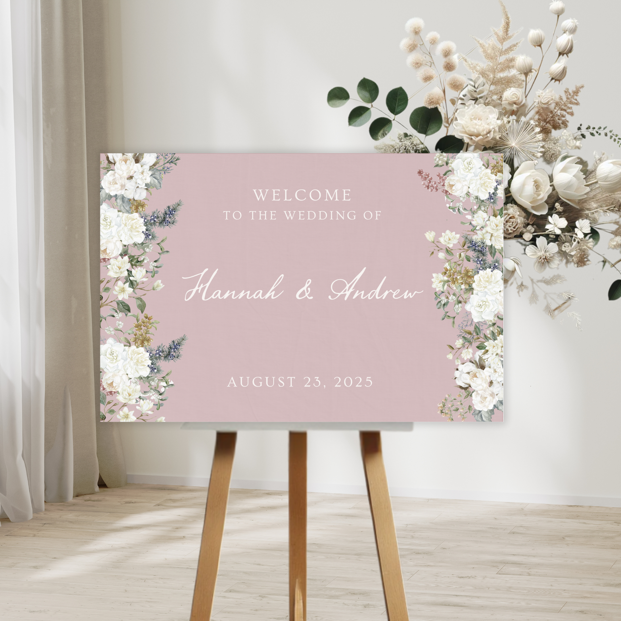 Vintage Romance Wedding Welcome Sign