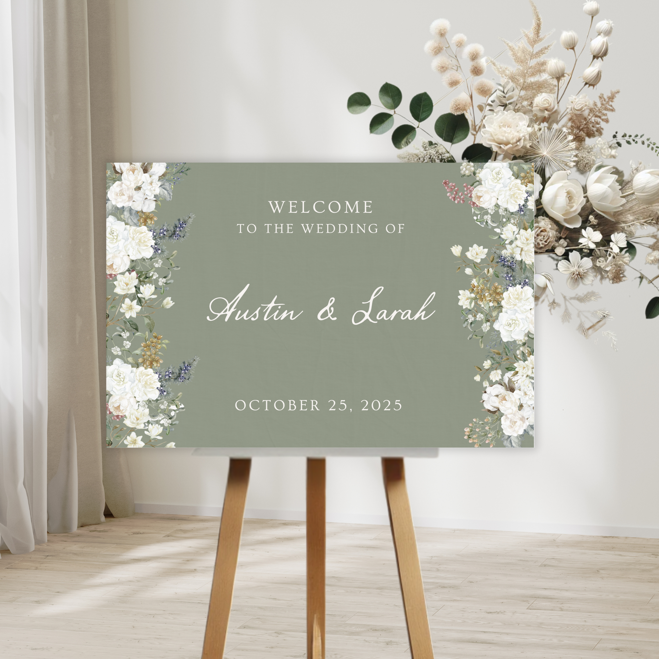Vintage Romance Wedding Welcome Sign