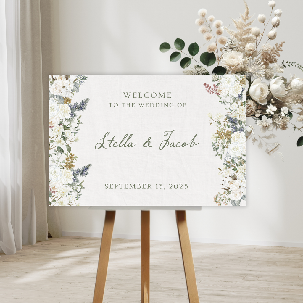 Vintage Romance Wedding Welcome Sign