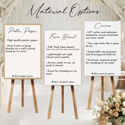Minimal Modern Wedding Seating Chart Sign