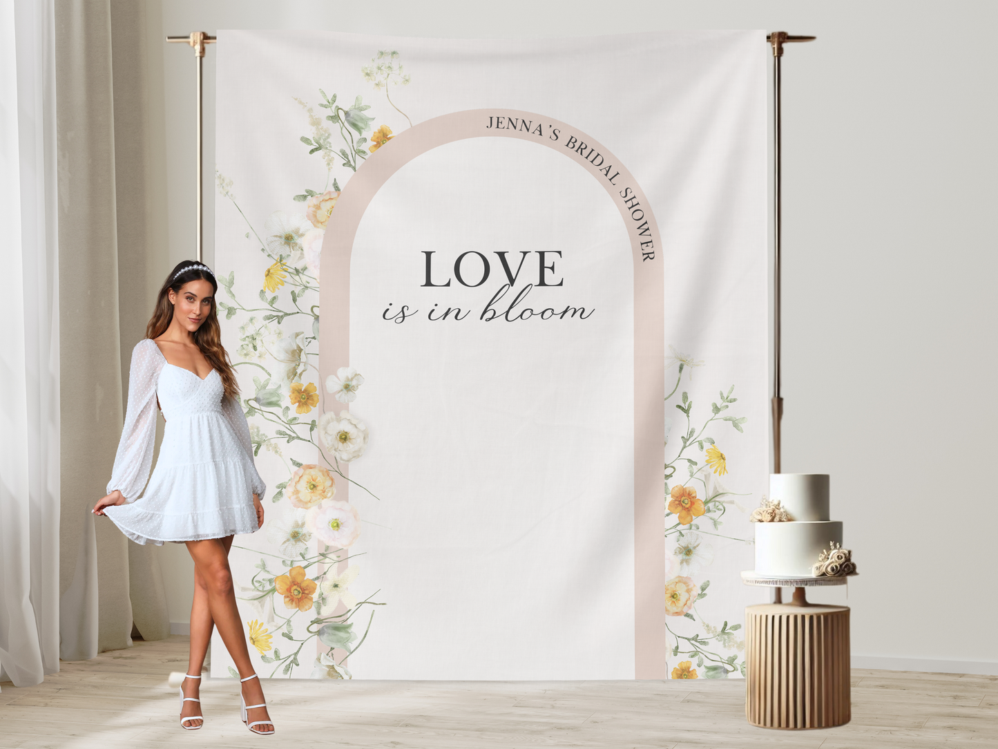 Love is in Bloom Bridal Shower Custom Banner Backdrop