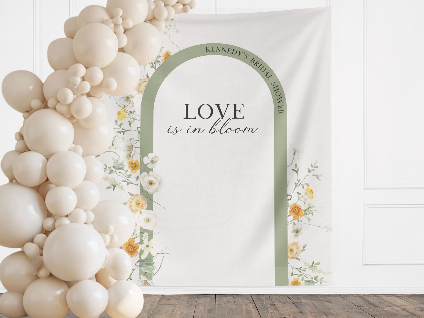 Love is in Bloom Bridal Shower Custom Banner Backdrop