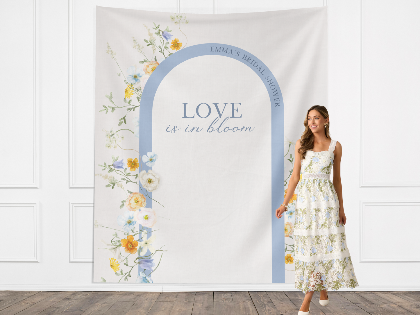 Love is in Bloom Bridal Shower Custom Banner Backdrop