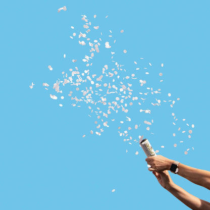 Bulk White and Gold Wedding Confetti Cannons (48 per Case)