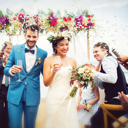 Bulk White and Gold Wedding Confetti Cannons (48 per Case)