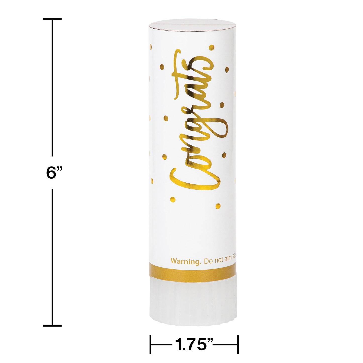 Bulk White and Gold Wedding Confetti Cannons (48 per Case)