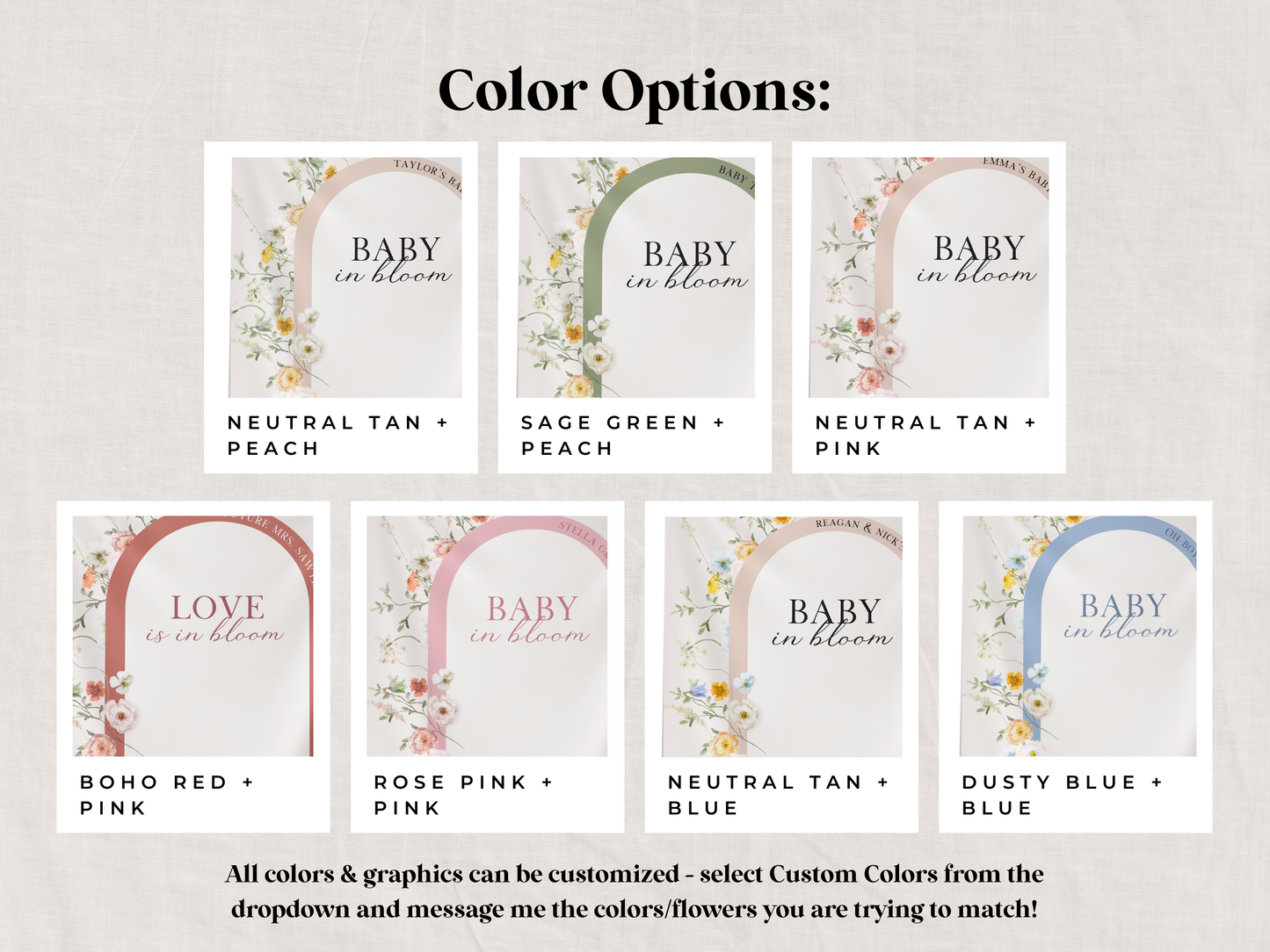 Love is in Bloom Bridal Shower Custom Banner Backdrop