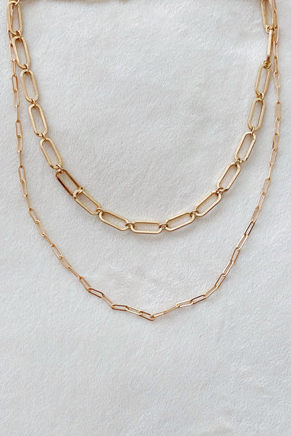 Big & Small Double Chain Link Necklace