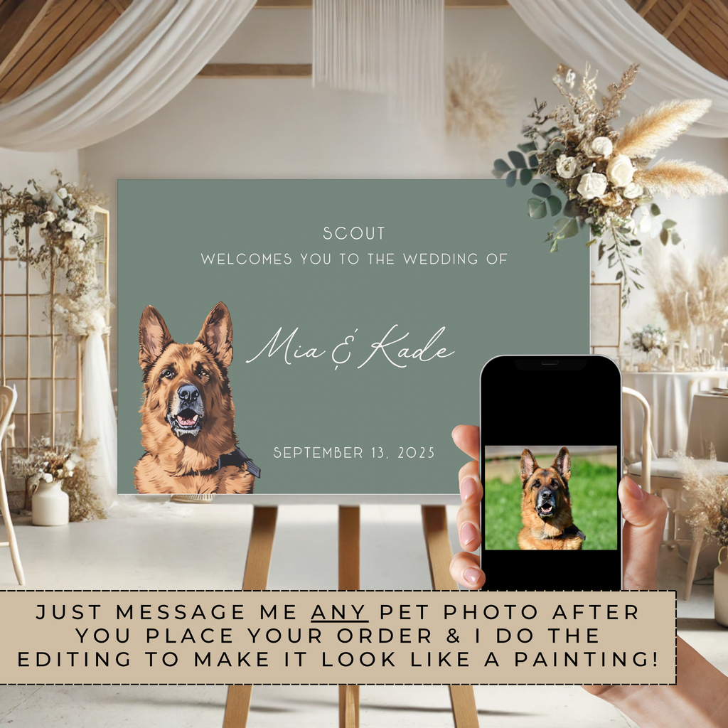 Fido Says Welcome Dog Wedding Welcome Sign
