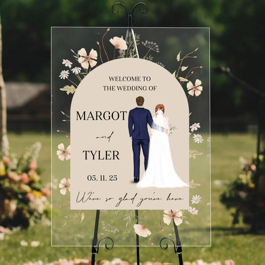 Personalized Wedding Welcome Acrylic Plaque - Anniversary/Wedding Gift Idea for Couple