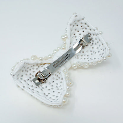 Adorned Pearl Bow Hair Clip