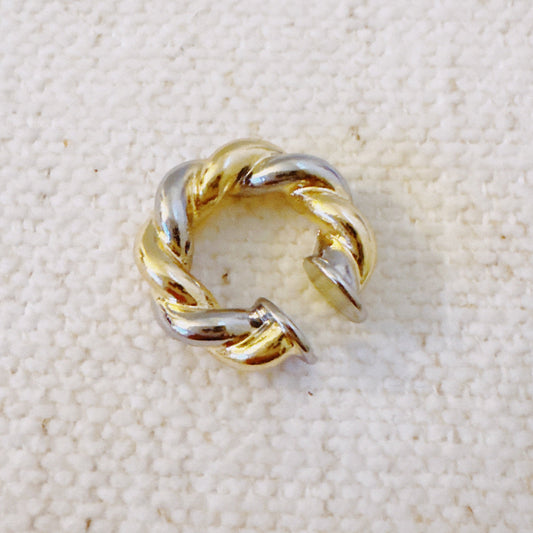 Braided Metal Ear Cuff – Twisted Gold and Silver No-Piercing Statement