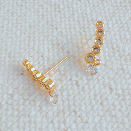 Crystal Drop Climber Earrings