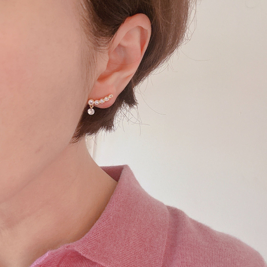 Crystal Drop Climber Earrings