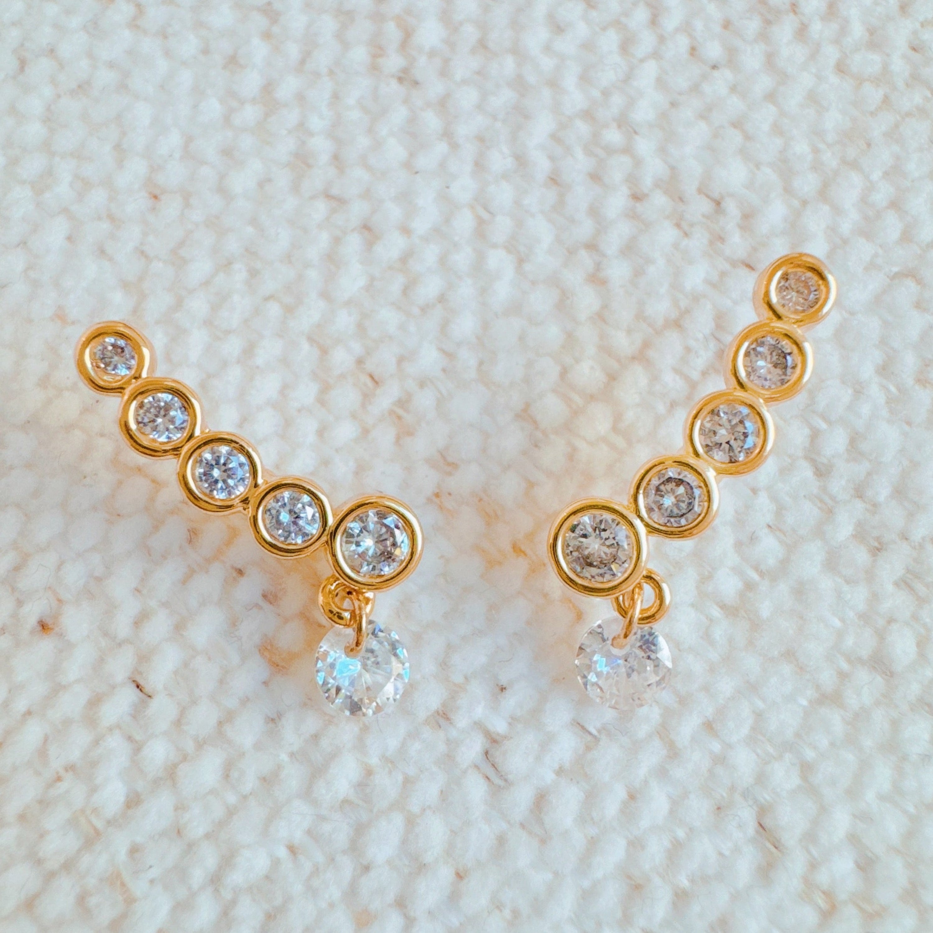 Crystal Drop Climber Earrings