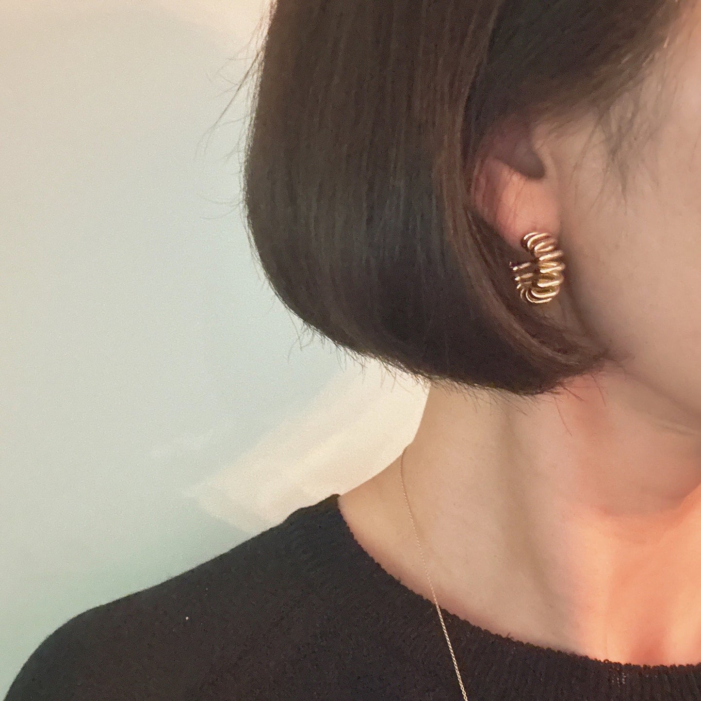 Curly Cord Hoop Earrings