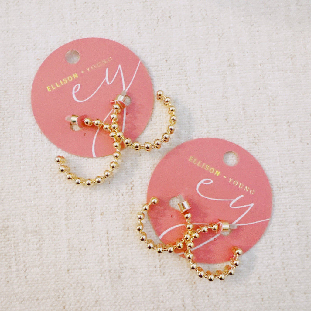 Doubled Ball Chain Hoop Earrings