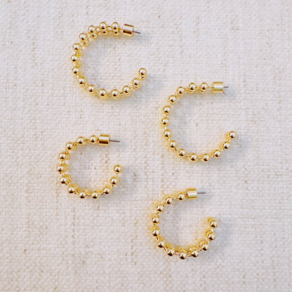 Doubled Ball Chain Hoop Earrings