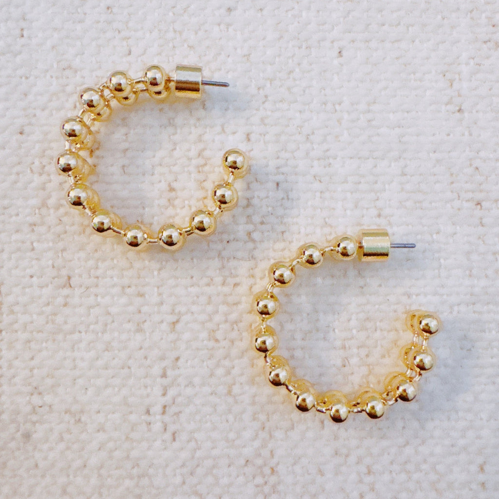 Doubled Ball Chain Hoop Earrings