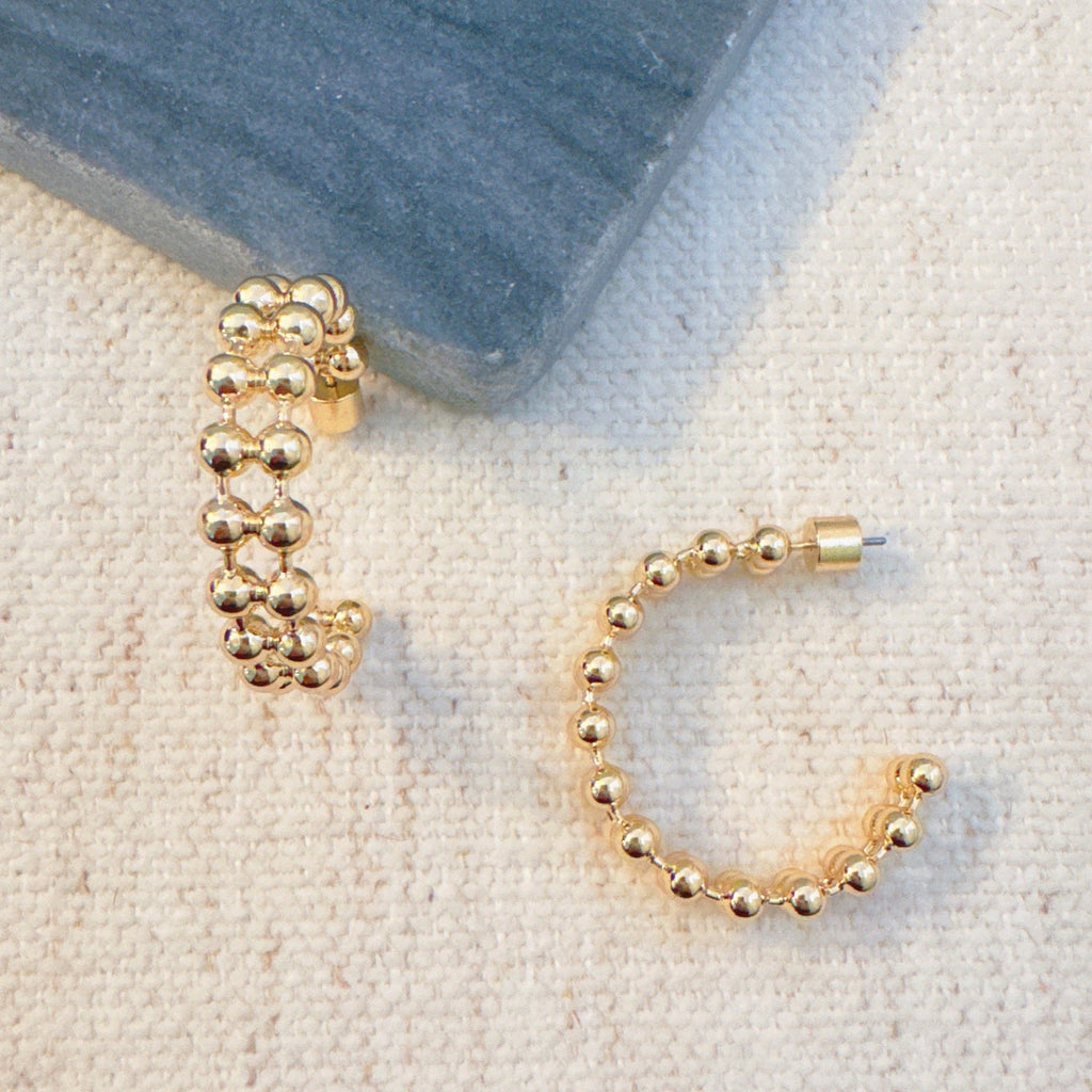 Doubled Ball Chain Hoop Earrings