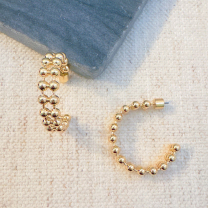Doubled Ball Chain Hoop Earrings