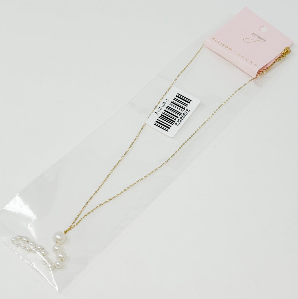 Gradiant Long Pearl Drop Necklace