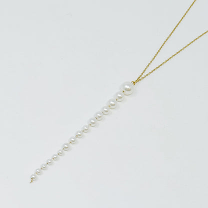 Gradiant Long Pearl Drop Necklace