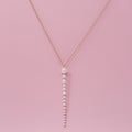 Gradiant Long Pearl Drop Necklace