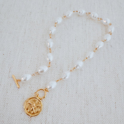 Golden Bee Baroque Necklace