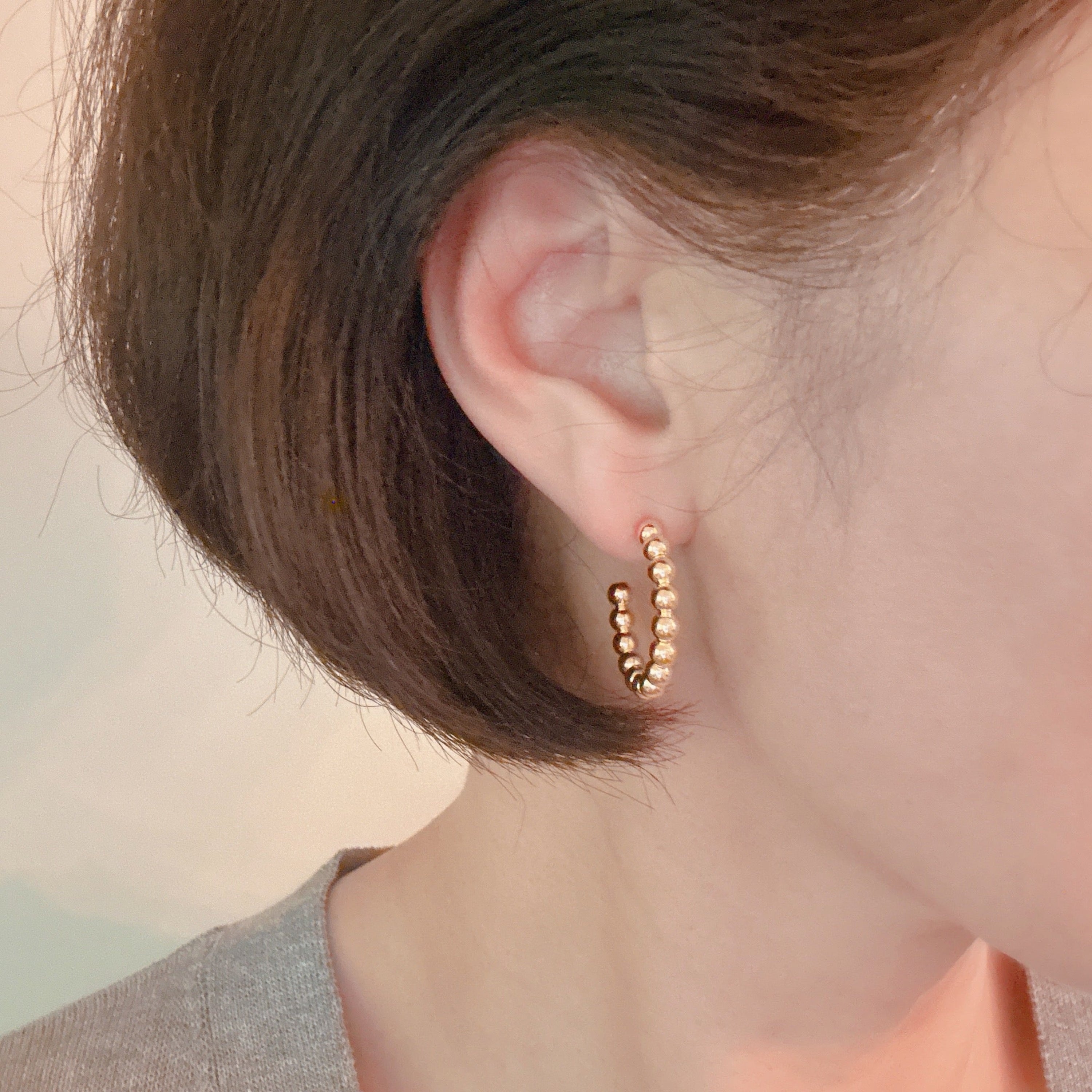 Golden Dot Everyday Hoop Earrings