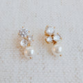 Golden Sparkle Pearl Drop Earrings