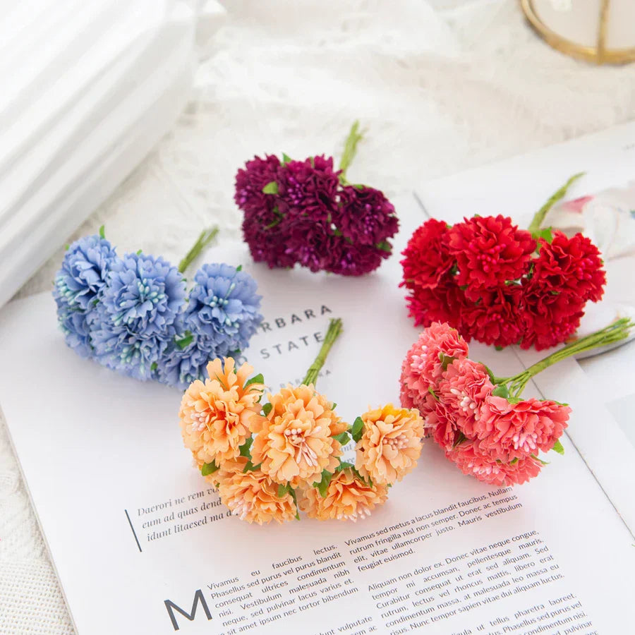 DecorBites™ Carnation Stamen Silk Flowers for Home Decor, Wedding, DIY, Gifts