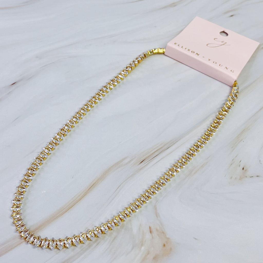 Marquise Cut Sparkle Tennis Necklace