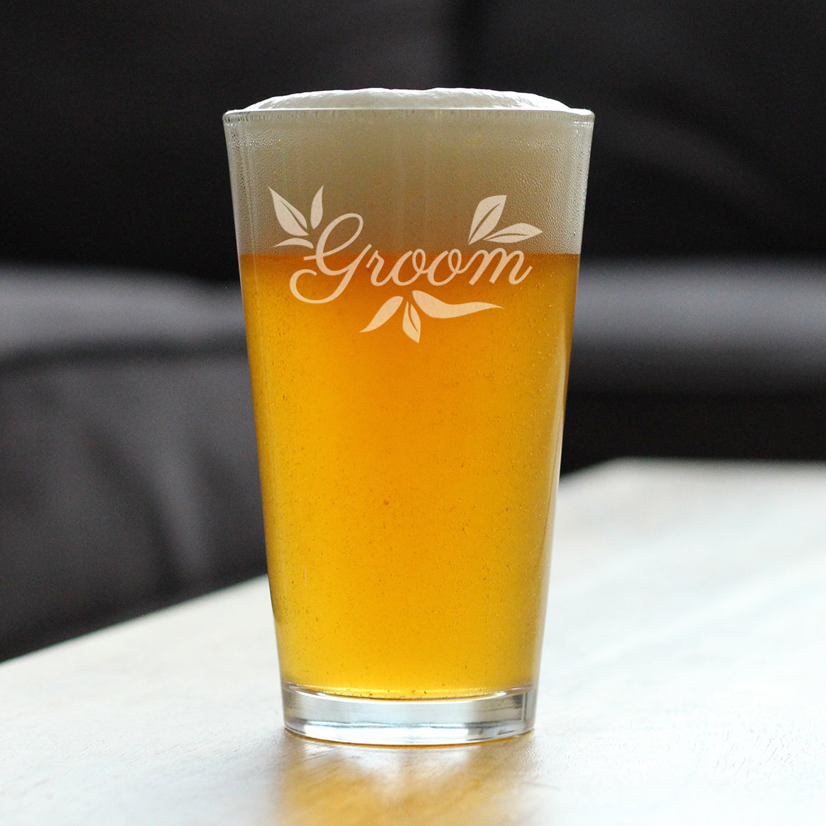 Groom Pint Glass - Unique Wedding Gift for Groom - Engraved Wedding Cup Gift