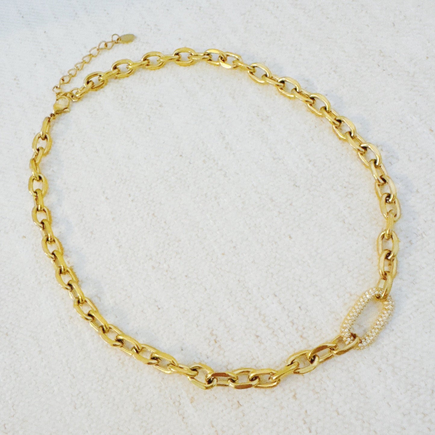 Pave Lock Chain Necklace