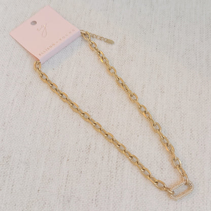 Pave Lock Chain Necklace