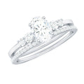 Oval Shaped 5X7 MM Moissanite Solitaire Wedding Ring Set
