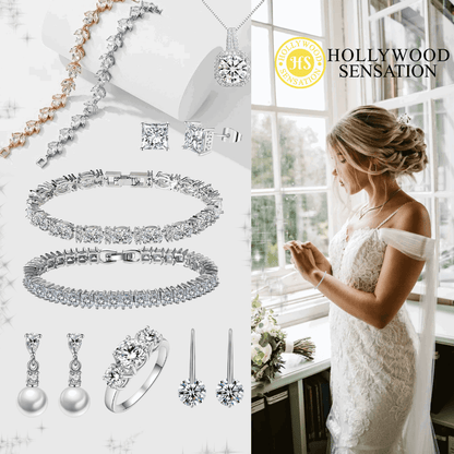 Round Cut Cubic Zirconia Tennis Bracelet with Round Cut Cubic Zirconia
